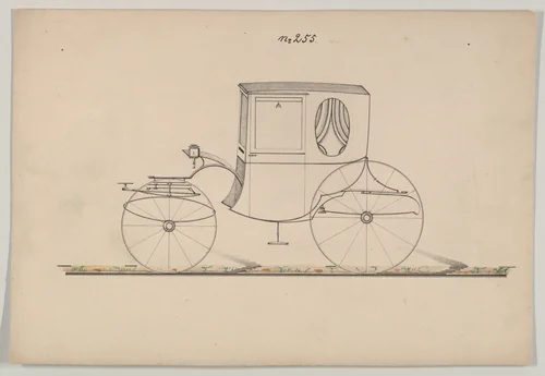 Coupe #255 by Brewster & Co., drawing, 1855-1865