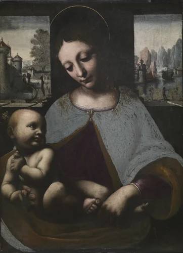 Virgin and Child by Leonardo da Vinci, painting, 1495-1505