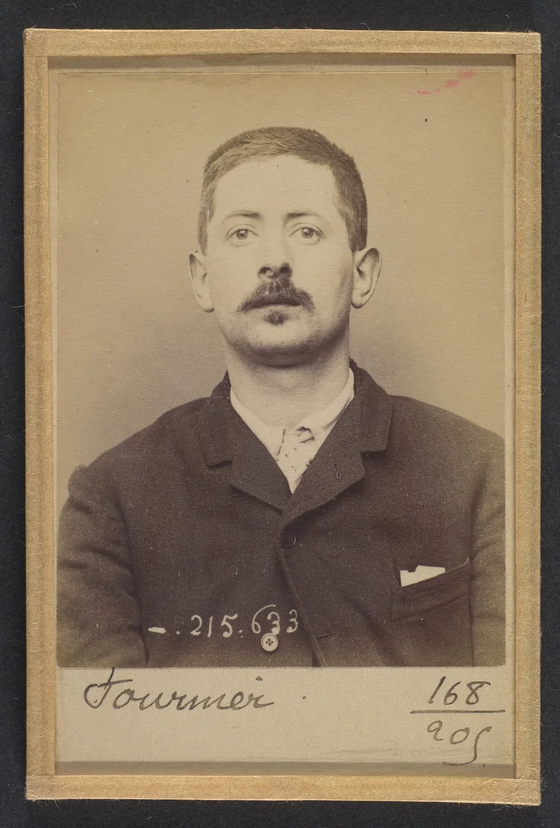 Fournier. Émile, Christophe. 26 ans, né à St-Martial (Creuse). Serrurier. Vol. 13/3/94. by Alphonse Bertillon, photograph, 1894