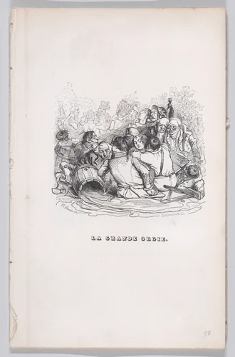 The Big Orgy, from "The Complete Works of Béranger" by J. J. Grandville, print, 1836