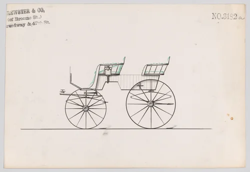 Design for T-Cart, no. 3182a by Brewster & Co., drawing, 1876
