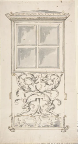 Design for a Sedan Chair by anonymous, drawing, 1695-1705