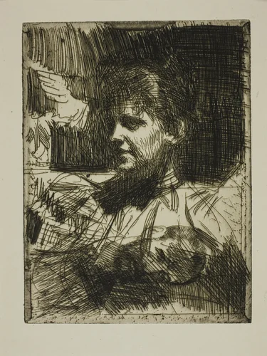 Gerda Hagborg I ("Pour plaire") by Anders Zorn, print, 1893