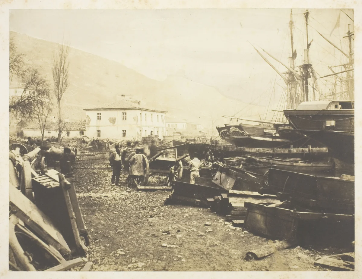 Landing Place, Ordnance Wharf, Balaklava by Roger Fenton, photograph, 1855