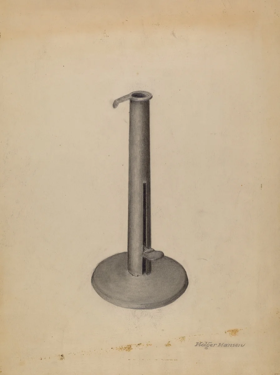 Candlestick by Holger Hansen, index of american design, 1935-1942