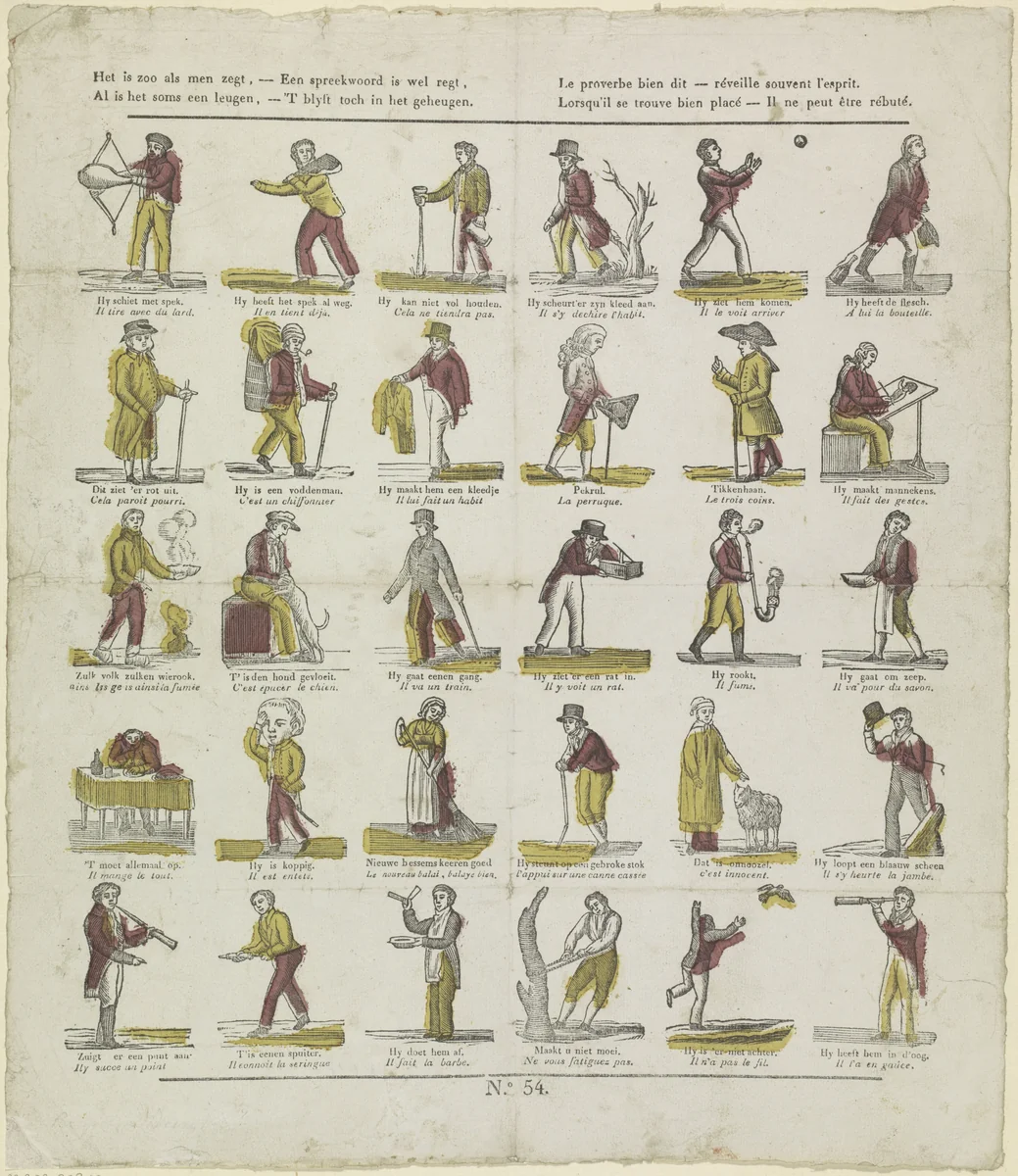 Het is zoo als men zegt, / Een spreekwoord in wel regt [(...)] by Philippus Jacobus Brepols, print, 1800-1833