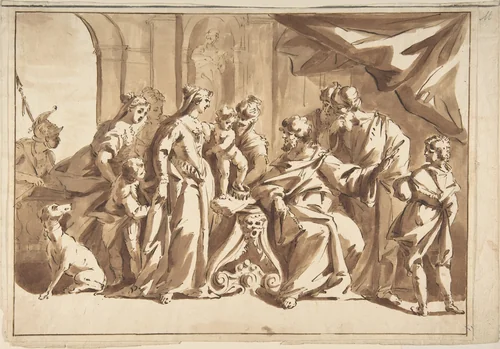 Moses Trampling on Pharaoh's Crown by anonymous, drawing, 1700-1800