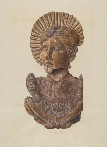 Head from Circus Wagon by Alvin M. Gully, index of american design, 1939