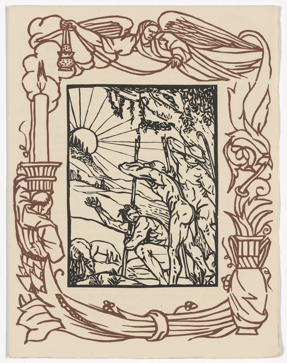 Plate (page 345) from Les Petites Fleurs de St. François (The Little Flowers of St. Francis) by Émile Bernard, illustrated book, 1928