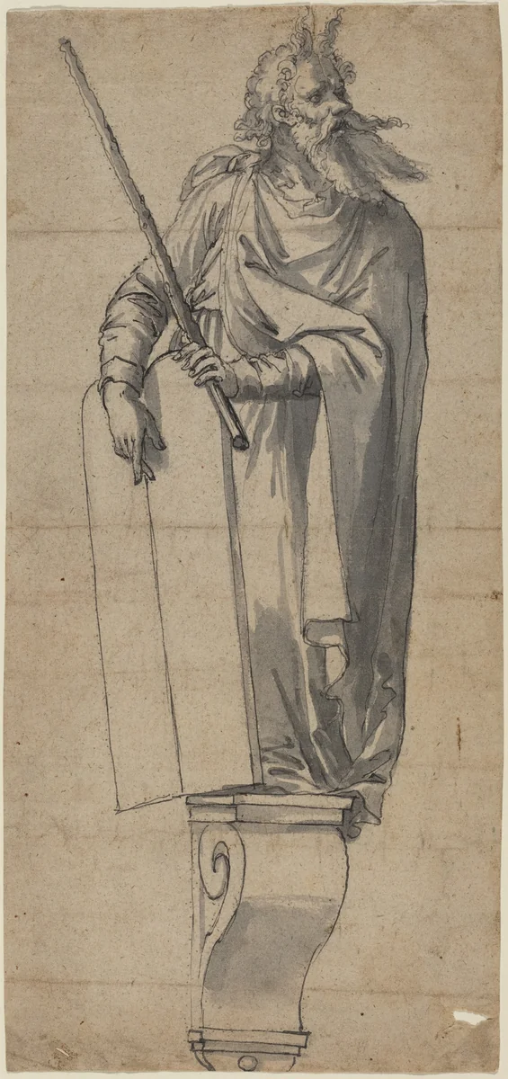 A Sculpture of Moses by German 16th Century, drawing, 1530