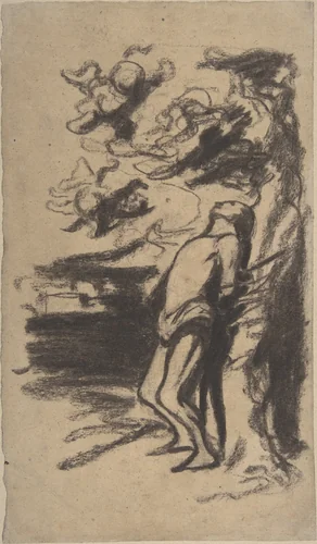 Saint Sebastian by Honoré Daumier, drawing, 1849-1850