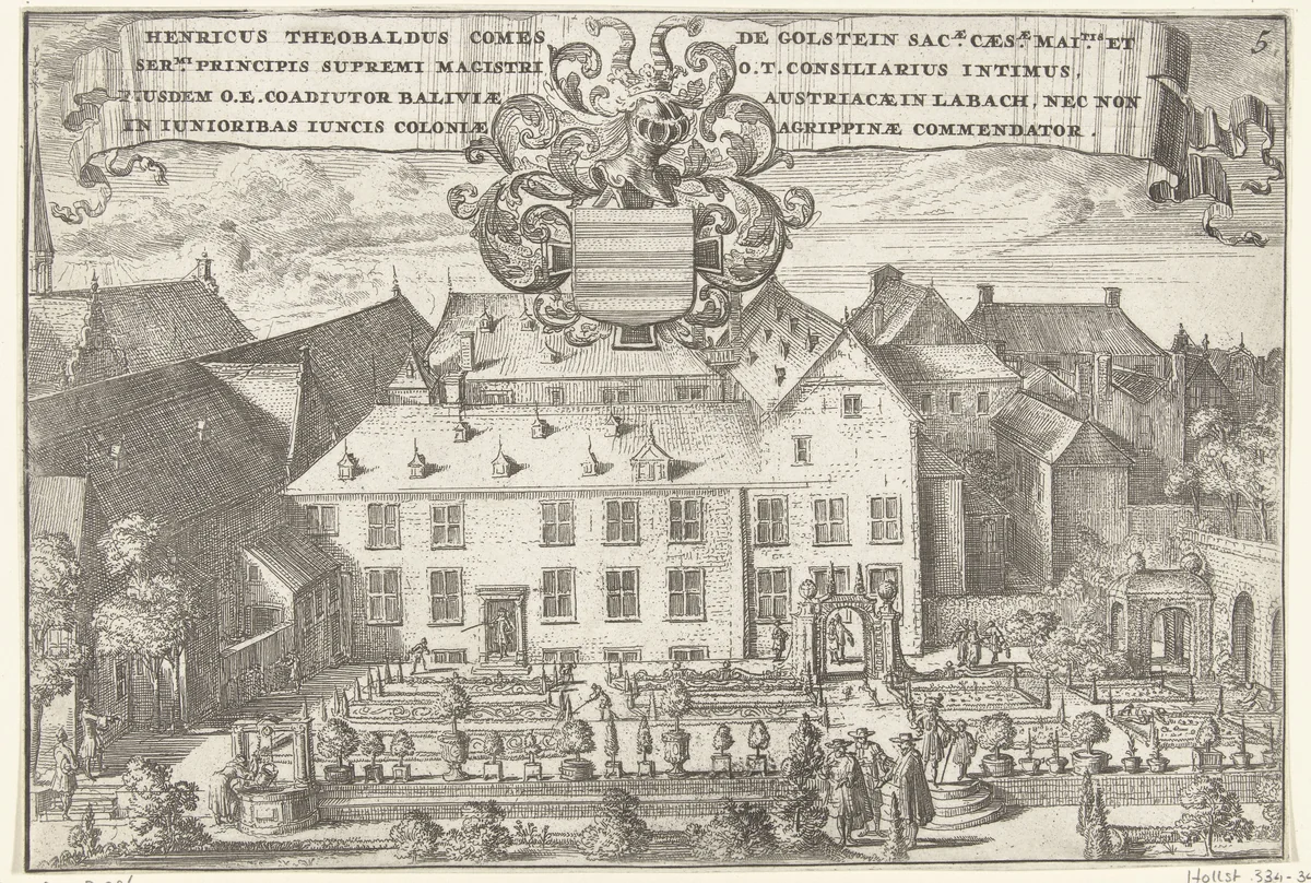 Gezicht op kasteel Jungen Biesen by Romeyn de Hooghe, print, 1700