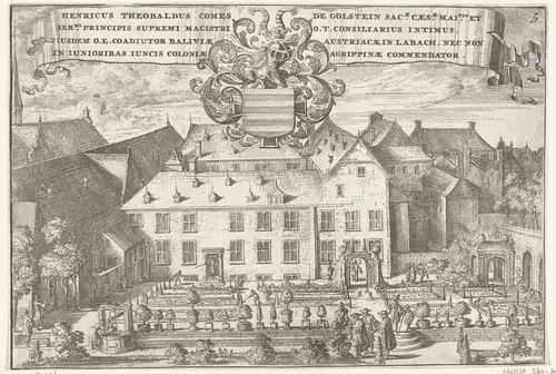 Gezicht op kasteel Jungen Biesen by Romeyn de Hooghe, print, 1700