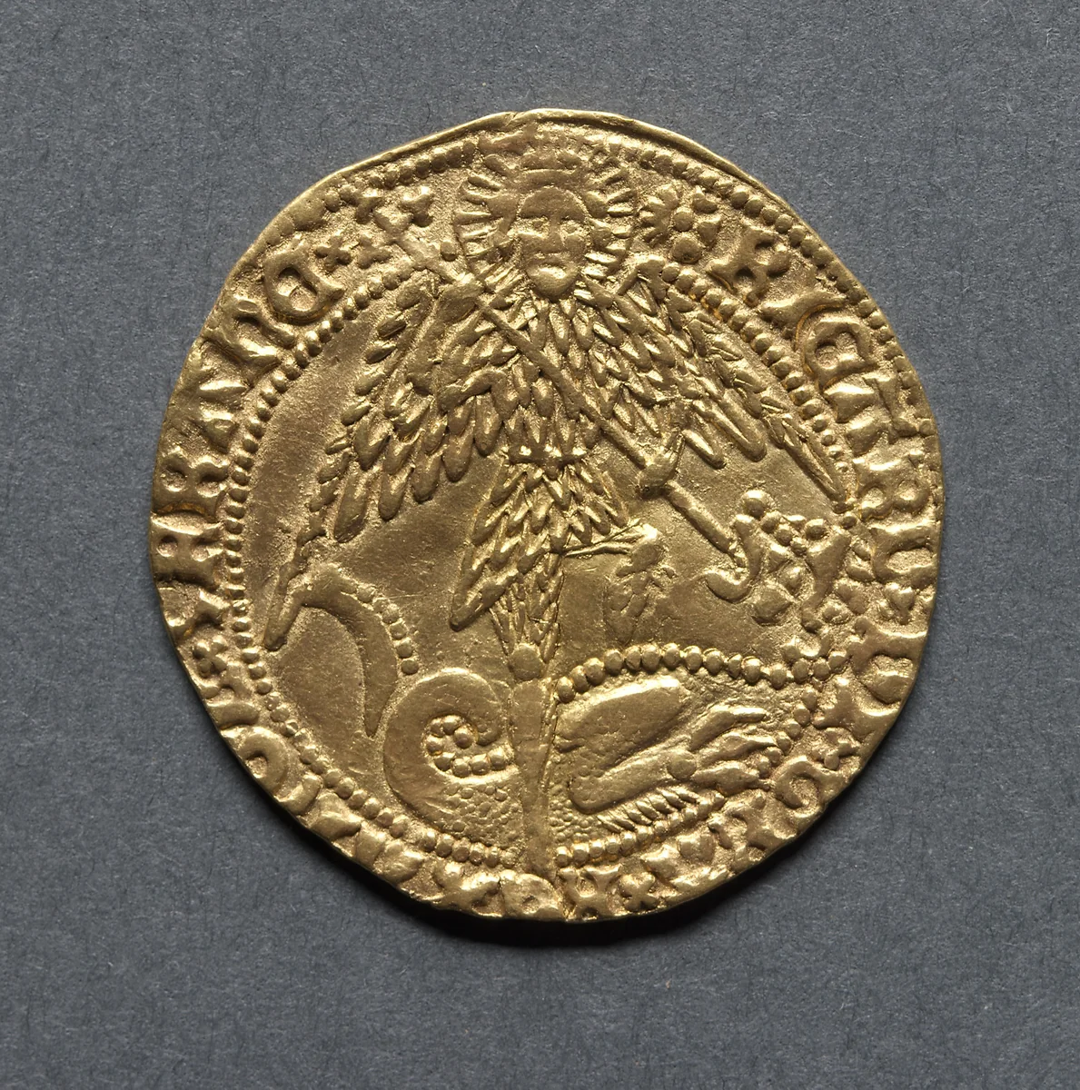 Angel: St. George Slaying the Dragon (obverse) by Unknown, metalwork, 1483-1485