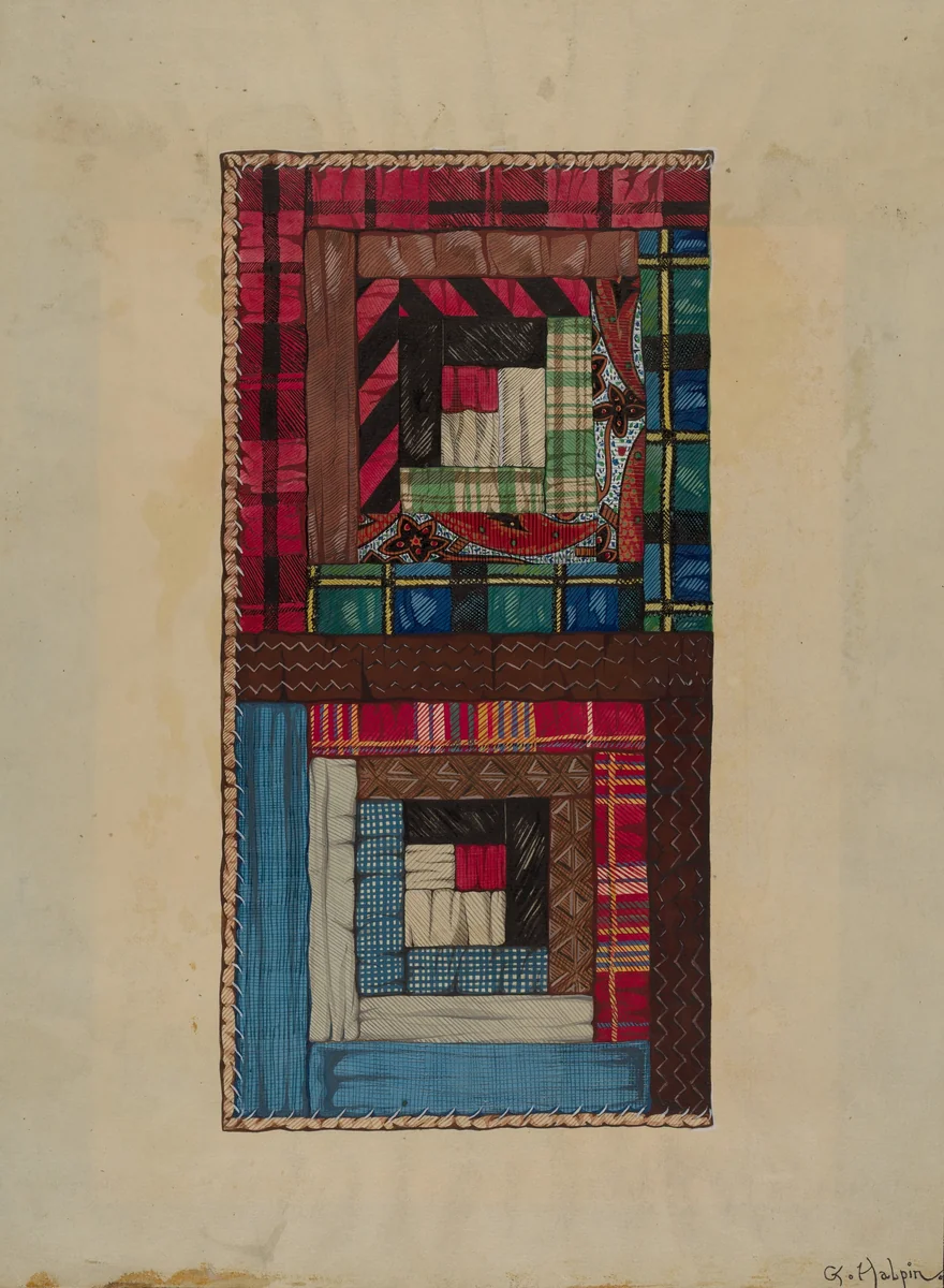 Quilt by Grace Halpin, index of american design, 1936