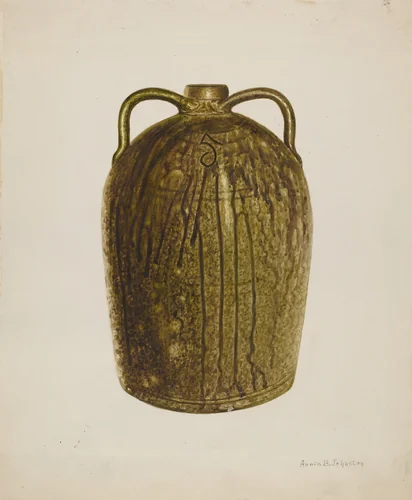 Stoneware Jug by Annie B. Johnston, index of american design, 1938