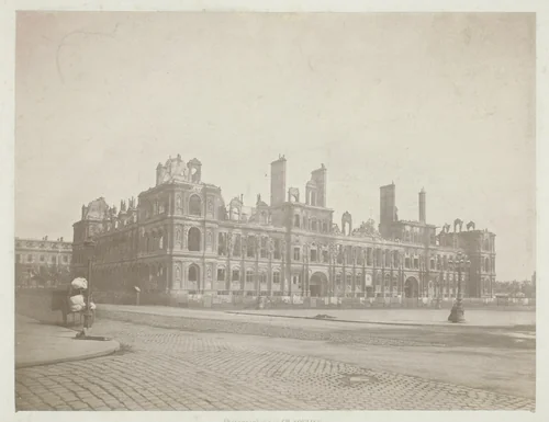 Paris Fire (The Facade of City Hall), from the series "Paris Incendié" by Charles Soulier, photograph, 1871
