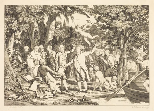 Mirabeau arrive aux Champs-Élisées by Louis-Joseph Masquelier; Jean-Michel Moreau the Younger, print, 1792
