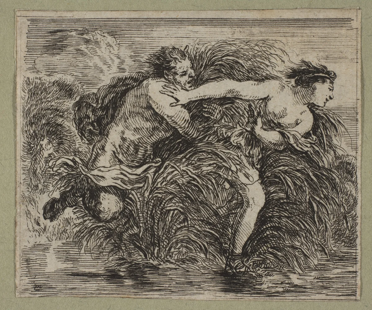 Pan et Syrinx by Stefano della Bella, print, 1644