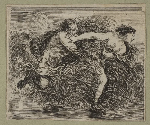 Pan et Syrinx by Stefano della Bella, print, 1644