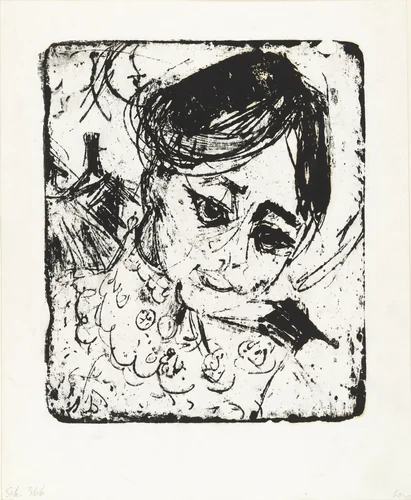Peasant's Daughter (Bauerntochter) by Ernst Ludwig Kirchner, print, 1919