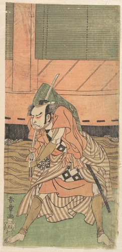 The First Nakamura Nakazo as a Samurai by Katsukawa Shunshô (勝川春章), print, 1760-1780