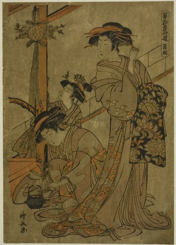 Morning of Iris, from the series "Five Festivals in the Pleasure Quarters (Hanakuruwa gosechi no asobi)" by Torii Kiyonaga (鳥居清長), print, 1774-1784