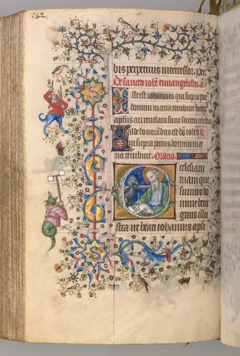 Hours of Charles the Noble, King of Navarre (1361-1425): fol. 265v, St. John the Evangelist by Master of the Brussels Initials and Associates, book, 1400-1410