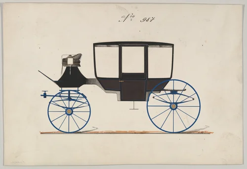 Coach # 987 by Brewster & Co., drawing, 1865-1875