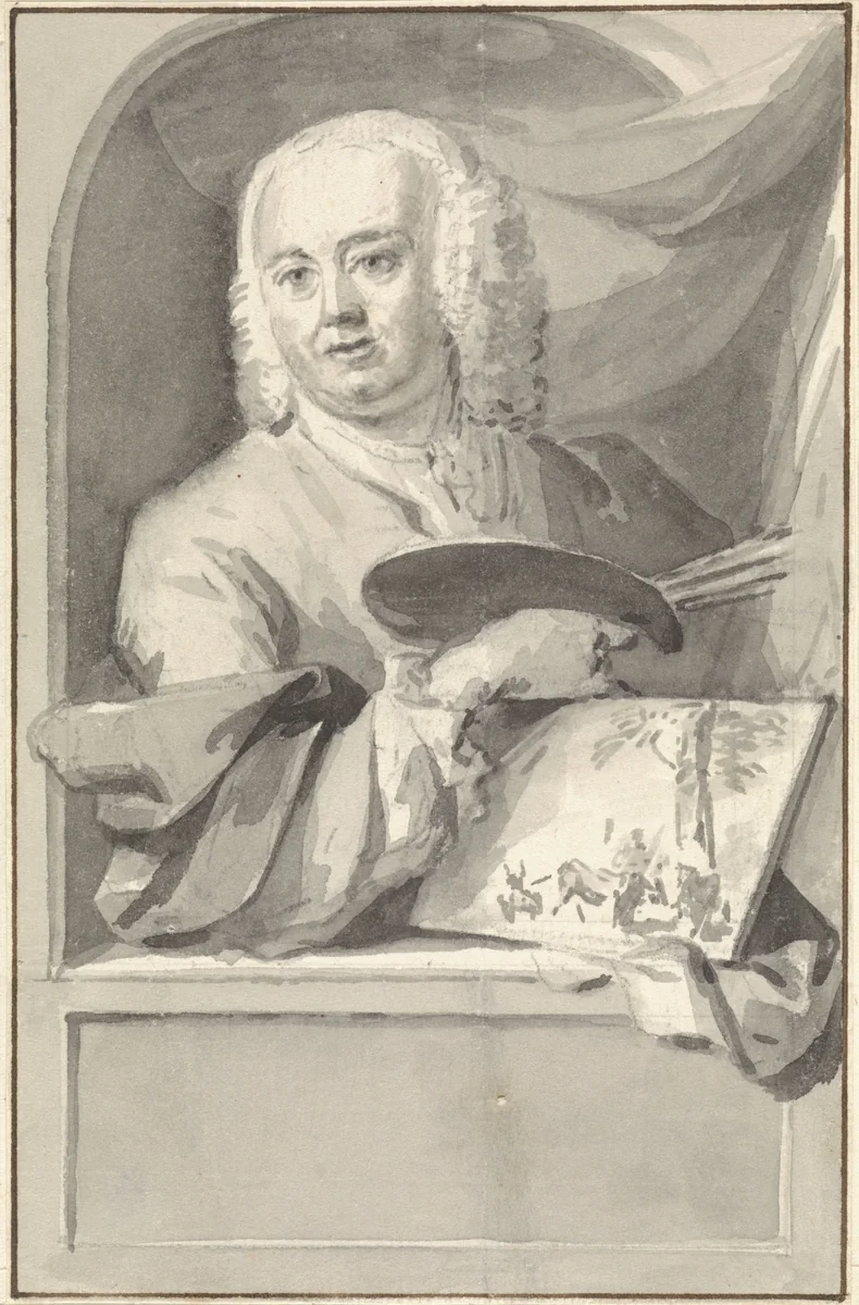 Portret van Jan van Gool by Aert Schouman, drawing, 1720-1749