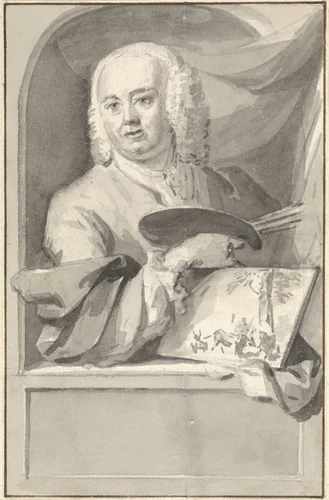 Portret van Jan van Gool by Aert Schouman, drawing, 1720-1749