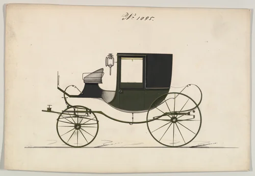 Chariot D'Orsay #1095 by Brewster & Co., drawing, 1870