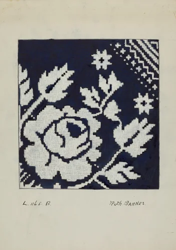 Coverlet by Ruth M. Barnes, index of american design, 1936