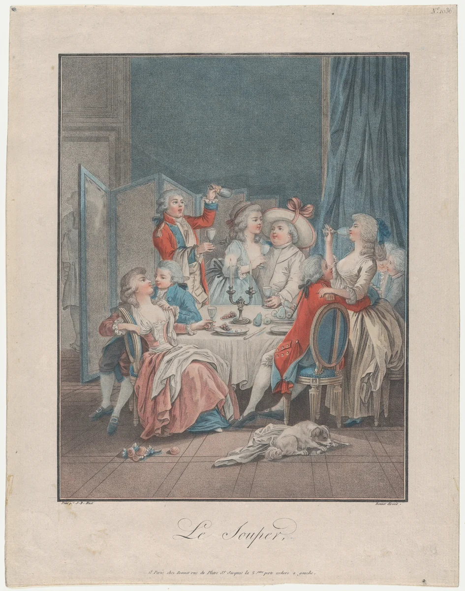 The Supper by Louis Marin Bonnet, print, 1787-1793