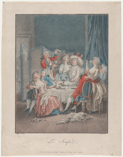 The Supper by Louis Marin Bonnet, print, 1787-1793