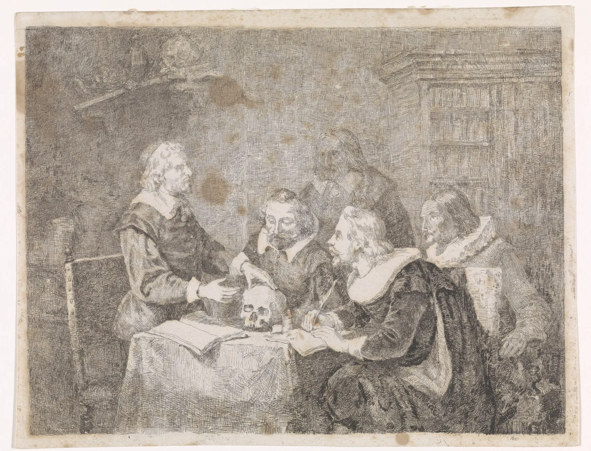 Anatomische les by David van der Kellen, print, 1837-1885