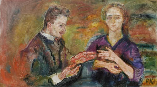 Hans Tietze and Erica Tietze-Conrat by Oskar Kokoschka, painting, 1909