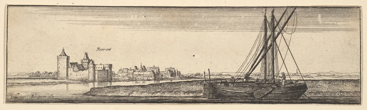 Ruhrort by Wenceslaus Hollar, print, 1642-1644