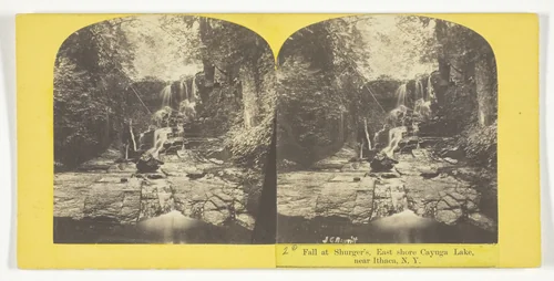 2d Fall at Shurger's, East shore Cayuga Lake, near Ithaca, N.Y. by J. C. Burritt, photograph, 1860-1865