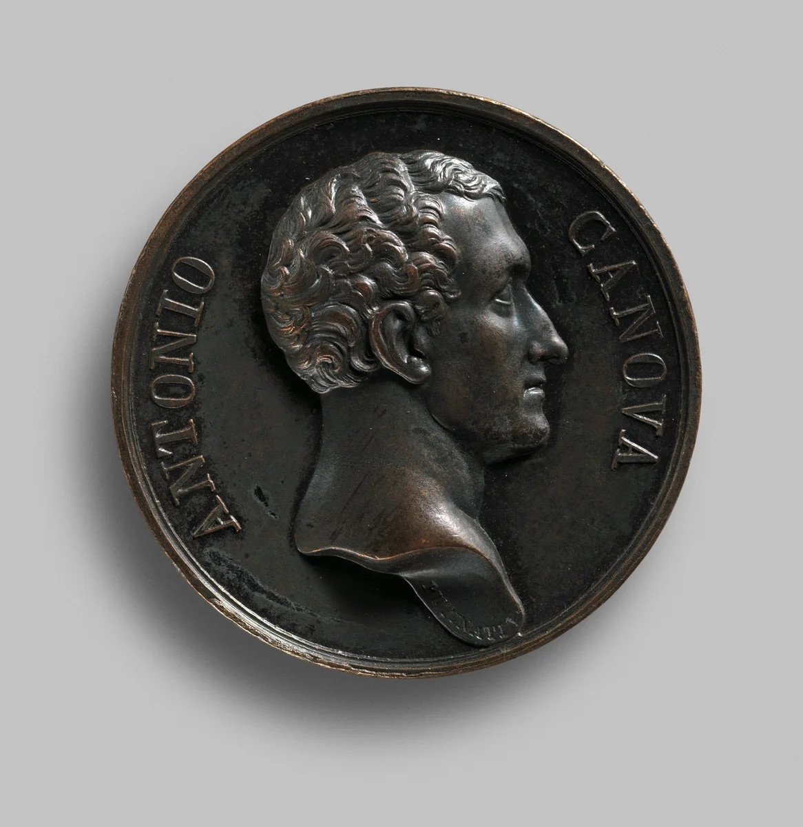Portrait of Antonio Canova (1757–1822) by Francesco Putinati, metalwork, 1817-1827