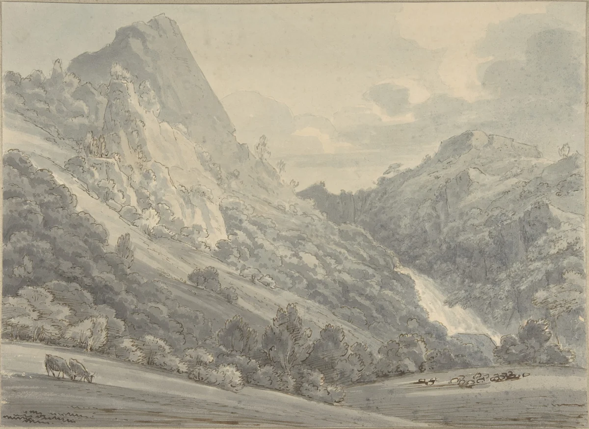 The Falls of Lodore by Thomas Sunderland, drawing, 1764-1828