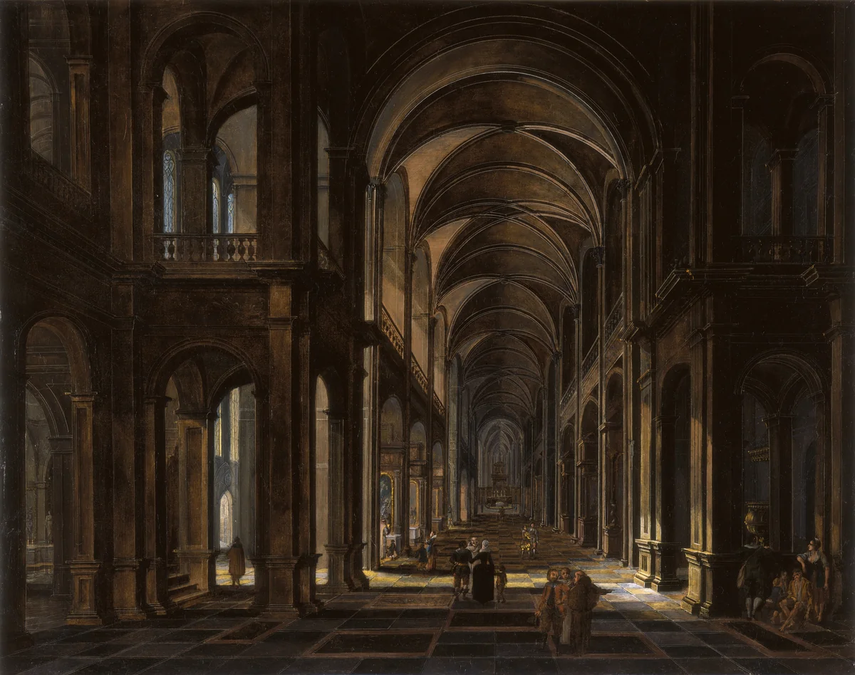 Interior of a Church by Peeter Neeffs the Elder, painting, 1625-1630