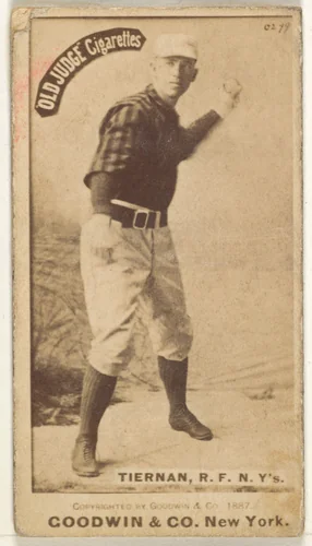 Michael "Silent Mike" Joseph Tiernan, Right Field, New York, from the Old Judge series (N172) for Old Judge Cigarettes by Goodwin & Company, photograph, 1887
