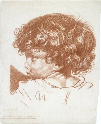 Study, Head of a Boy by Therèse Éléonore Lingée, print, 1772-1782