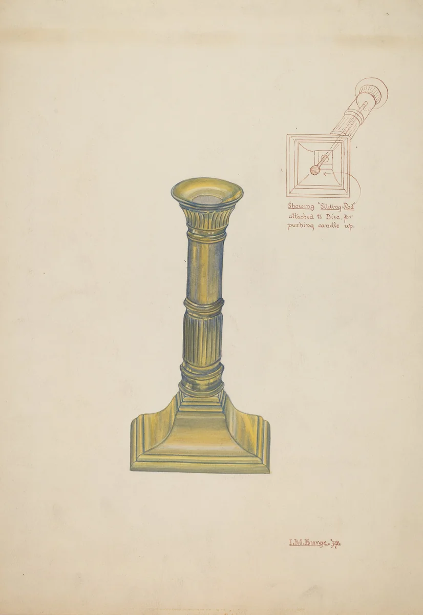 Candlestick by Irene M. Burge, index of american design, 1937