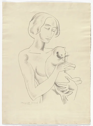 Nude with Cat by Marguerite Zorach, print, 1927
