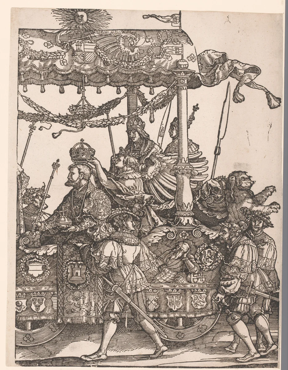 Achterste deel van de triomfkar by anonymous, print, 1537-1551