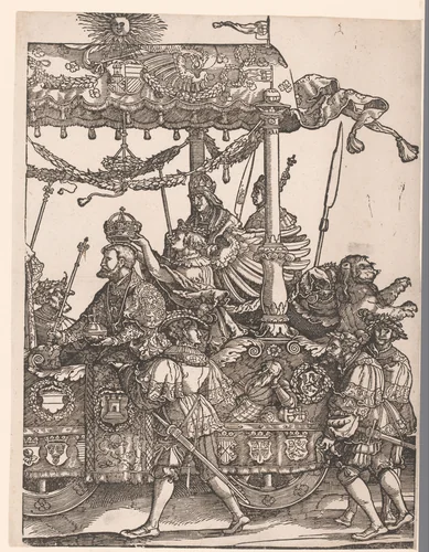 Achterste deel van de triomfkar by anonymous, print, 1537-1551