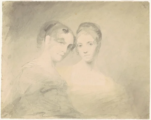 Two Women [recto] by Seth Wells Cheney, drawing, 1825-1855