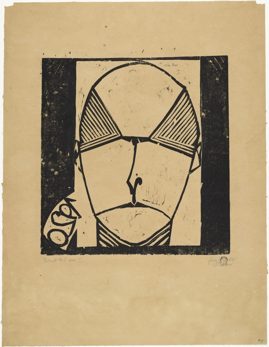 Portrait of Dr. Scholz (Bildnis Dr. Scholz) by Ewald Mataré, print, 1920